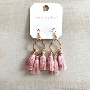 Simply Southern Pink 3 Tassel Earrings